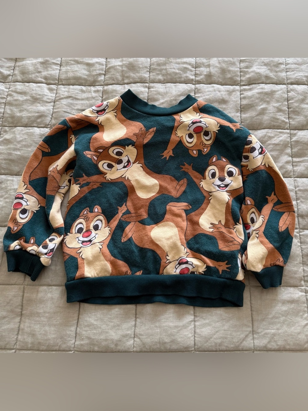 H&M Disney Chip N Dale Allover Print Fleece Sweatshirt Size 5T